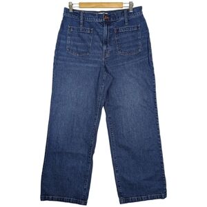 Madewell The Perfect Vintage Wide Leg Jeans 31 Caronia Wash Patch Pocket High Ri